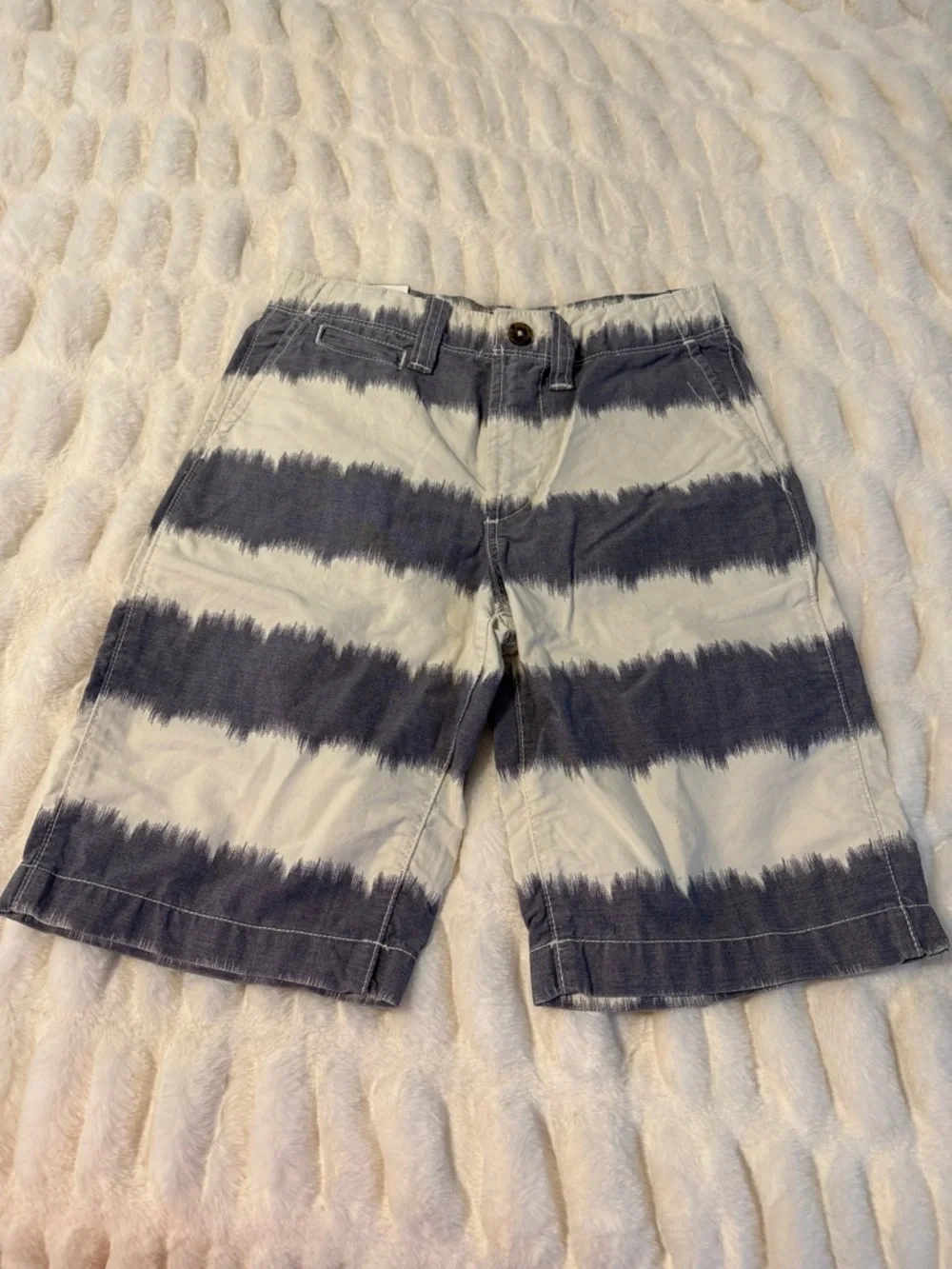Kids Striped Shorts in Blue and White B4